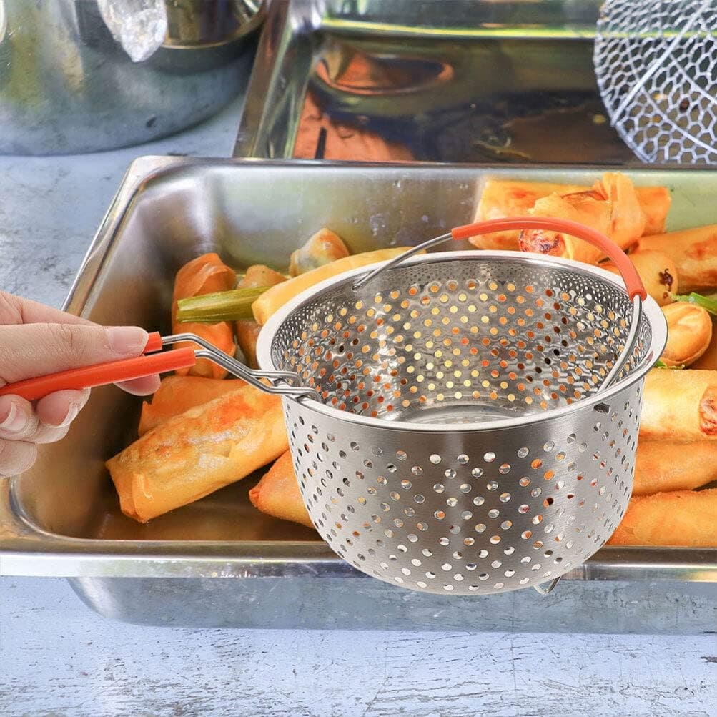 Stainless Steel Cooking Steamer With Handle, Kitchen Pot Pressure Cooker, Anti-scald Steamer Basket, Multifunctional Fruit Vegetable Washing Basket, Deep Fryer Pot Strainer Stainless Steel Cooking Steamer With Handle, Kitchen Pot Pressure Cooker, Anti-scald Steamer Basket, Multifunctional Fruit Vegetable Washing Basket, Deep Fryer Pot Strainer